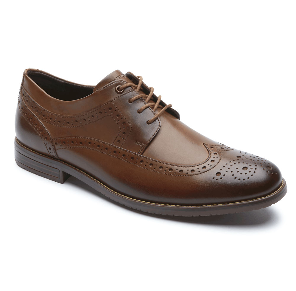 Rockport Singapore Mens Oxfords - Style Purpose 3 Wingtip Brown - IY6982405